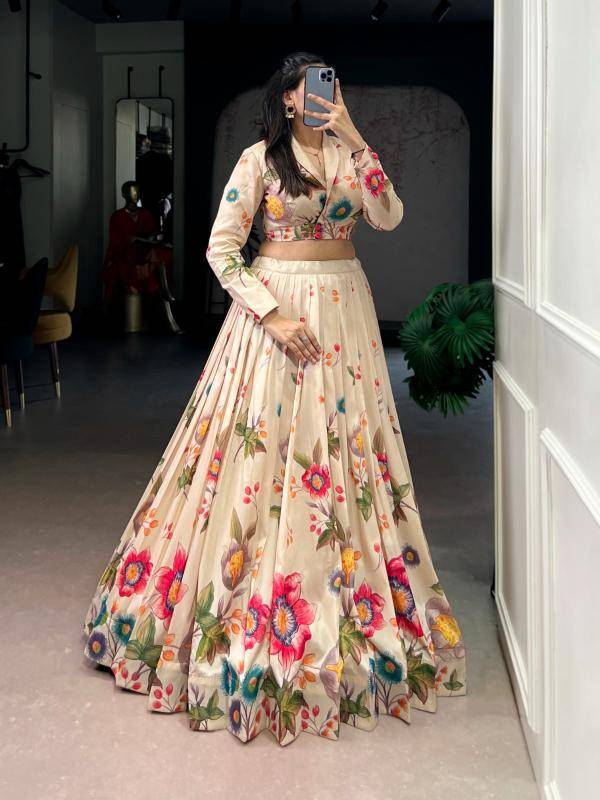 NNK 1116 CRM Tasar Silk Coord Set Wholesale lehenga choli dealers